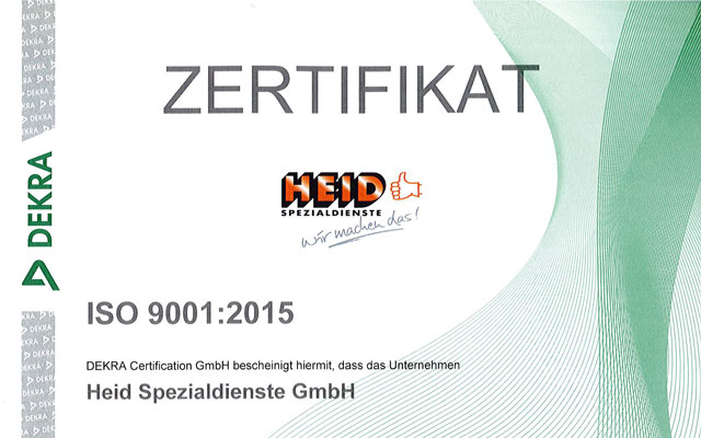 Zertifikat ISO 9001 2015